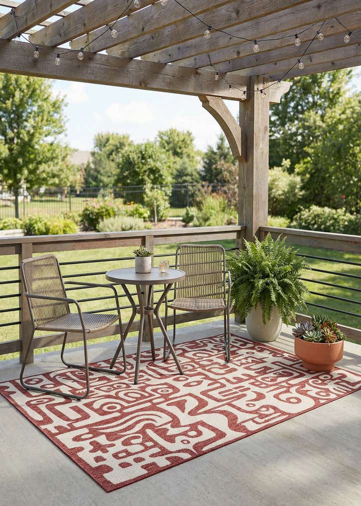 5' 3 x 8' Easy-Clean Modern Indoor / Outdoor Rug