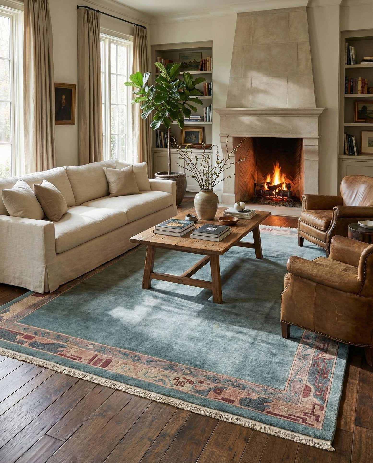 8' 3 x 11' 9 Hand Knotted Tibet Wool Rug