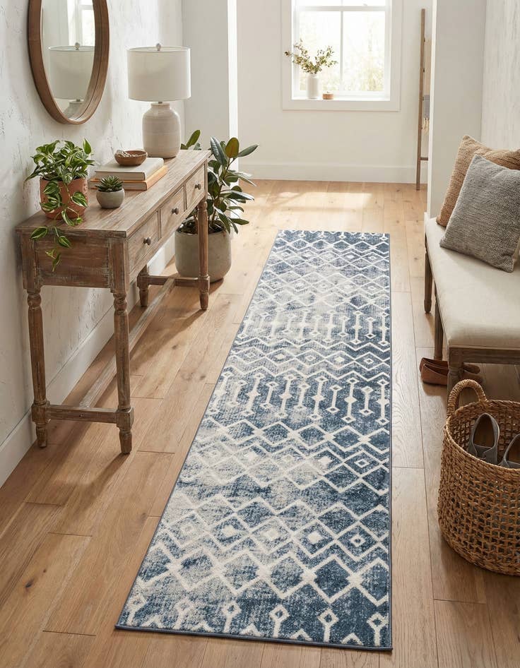 Detail image of 2' 7 x 12' Bohemian Trellis Runner Rug