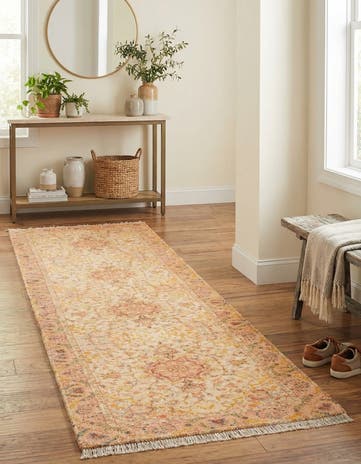 Ivory and Gold Boutique Runner Rug