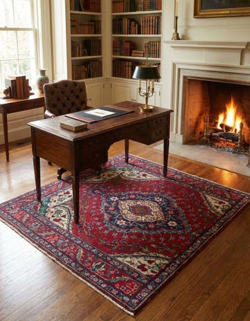 4' 7 x 5' Tabriz Wool Square Rug