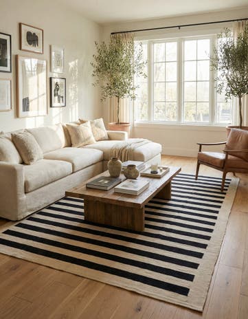 6' 8 x 9' 8 Hand Woven Kilim Modern Wool Rug