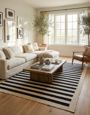 6' 8 x 9' 8 Hand Woven Kilim Modern Wool Rug