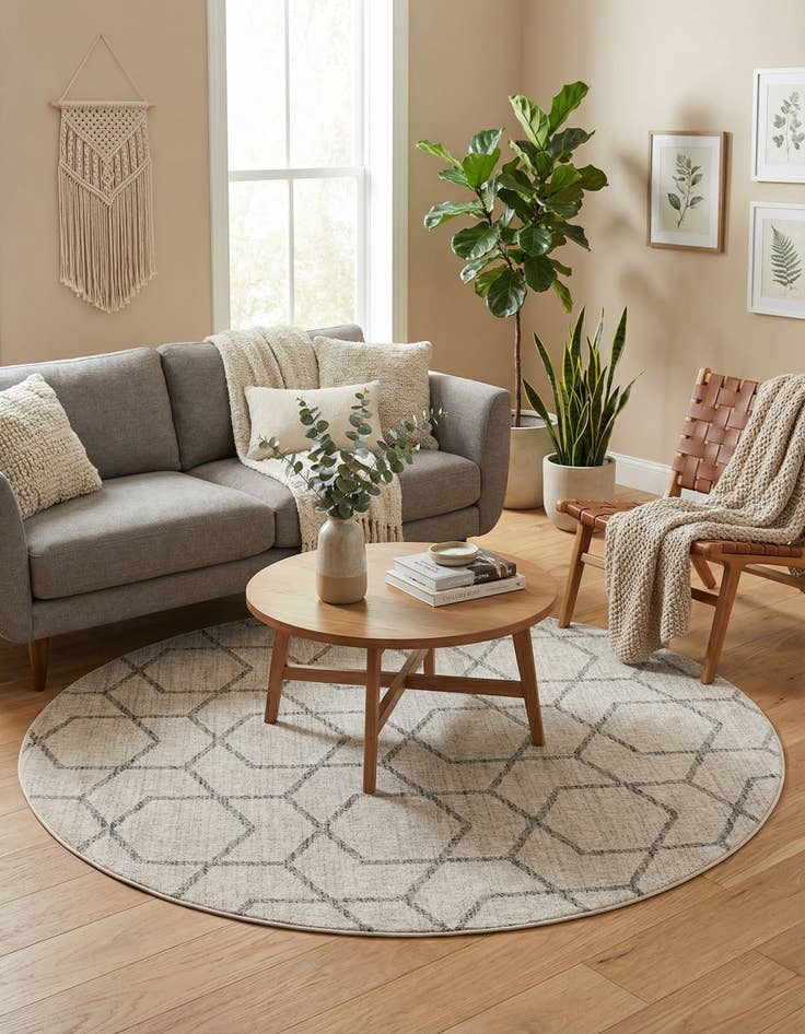 Detail image of  7' x 7' Eco Trellis Round Rug