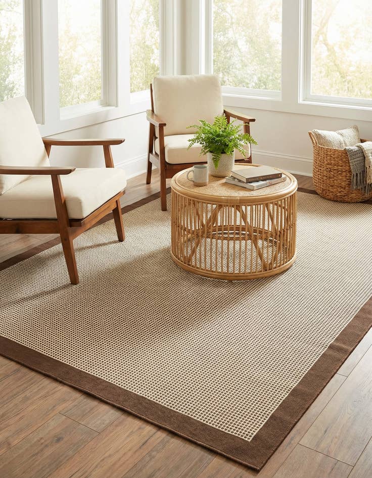 Detail image of 10' x 14'  Washable Border Indoor / Outdoor Rug