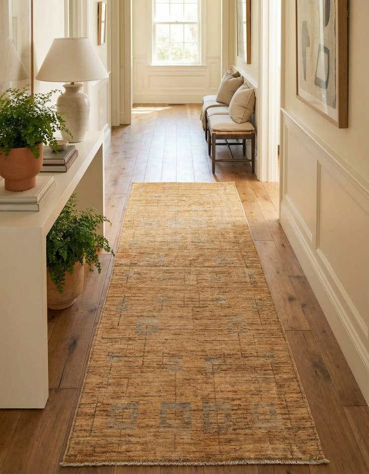 Detail image of 3' 2 x 9' 4  Hand Knotted Modern Ziegler Runner Rug