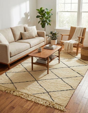 5' x 7' 6 Hand Knotted Moroccan Wool Rug