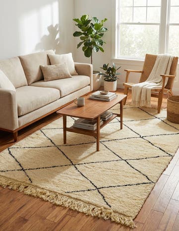 5' x 7' 6 Hand Knotted Moroccan Wool Rug