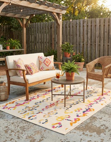 5' 3 x 7' 7 Easy-Clean Indoor / Outdoor Rug