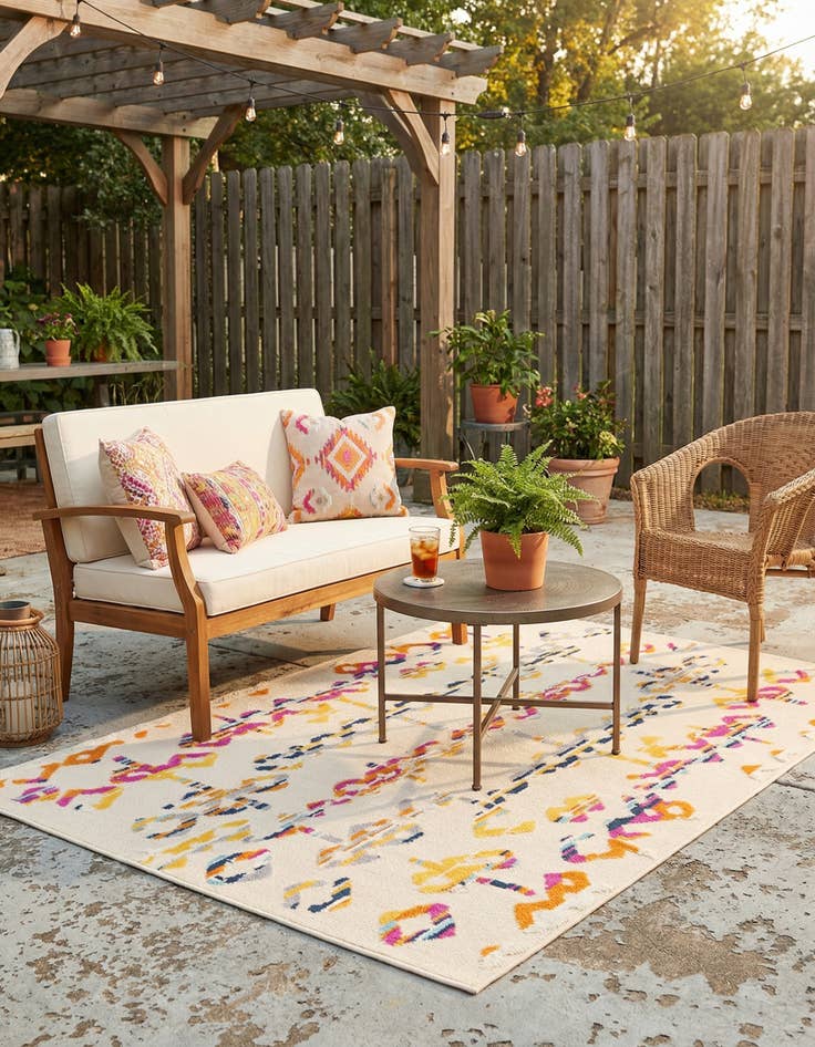 Detail image of  5' 3 x 7' 7  Washable  Indoor / Outdoor Rug