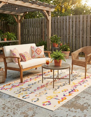 5' 3 x 7' 7 Easy-Clean Indoor / Outdoor Rug