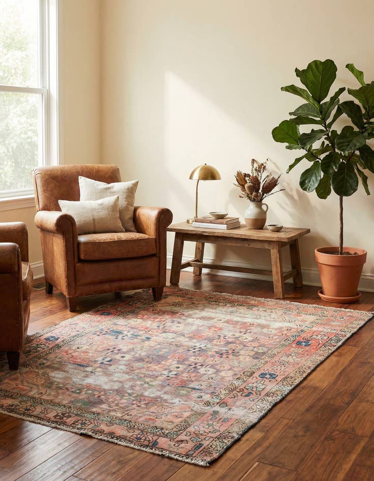 Detail image of 3' 10 x 6' 5  Hand Knotted Ultra Vintage Persian Wool Rug