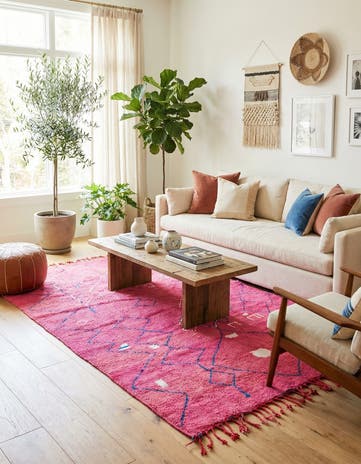 6' 6 x 9' 7 Hand Knotted Moroccan Wool Rug