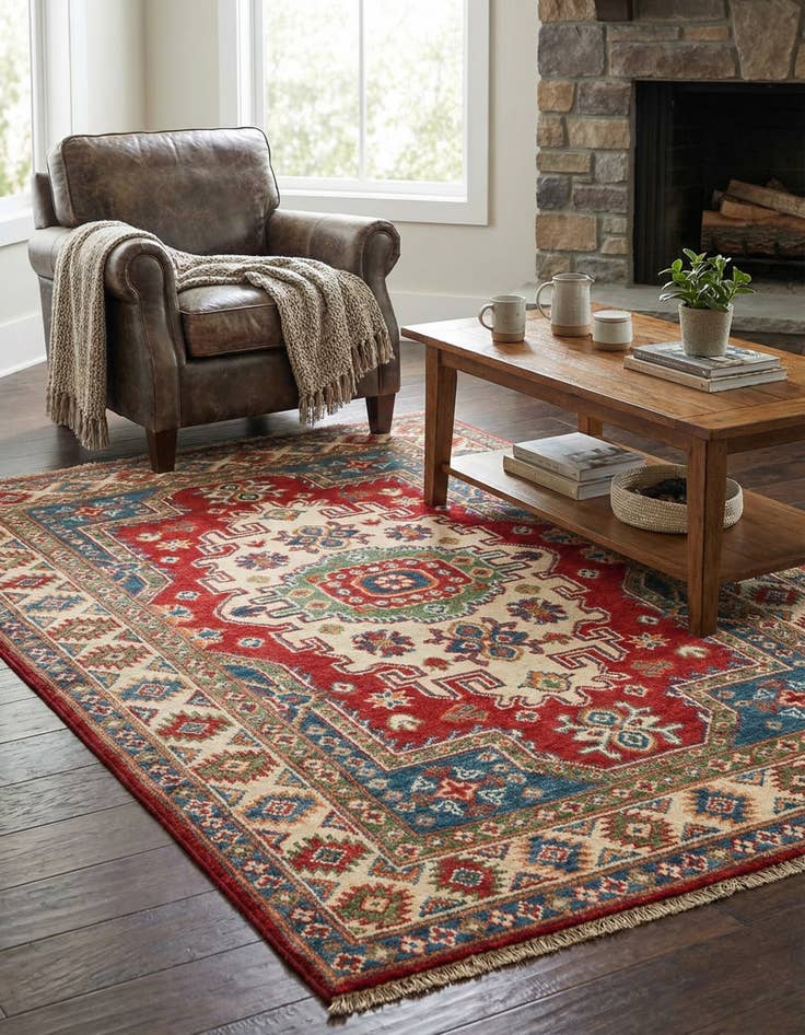 Detail image of 3' 2 x 5' 1  Hand Knotted Kazak Rug