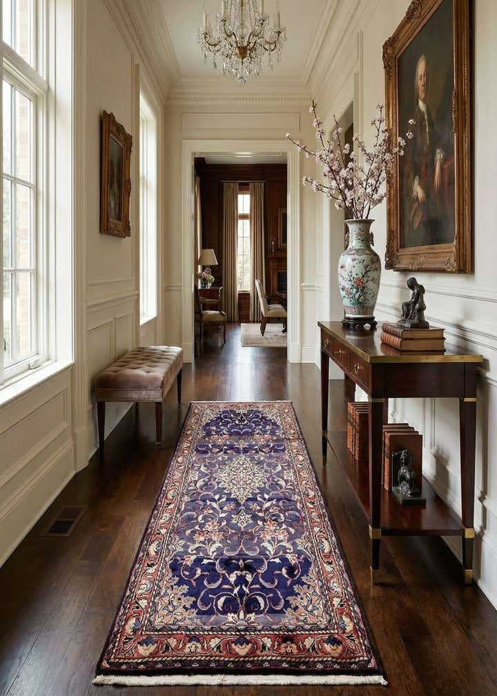 3' 7 x 10' 1 Hand Knotted Farahan Persian Wool Runner Rug