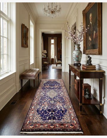 3' 7 x 10' 1 Hand Knotted Farahan Persian Wool Runner Rug