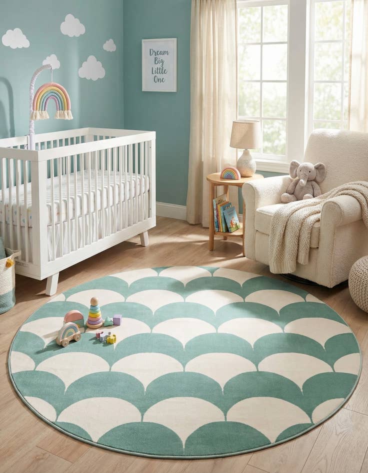 Detail image of 7' 10 x 7' 10 Whimsy Kids Round Rug