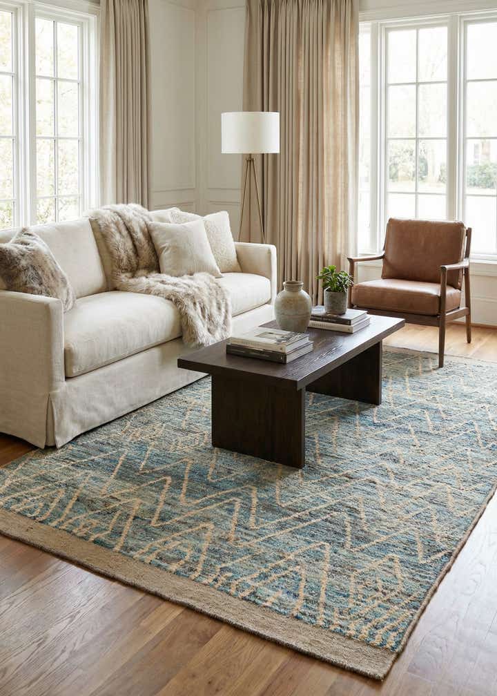 5' 11 x 8' 8 Hand Knotted Moroccan Wool Rug