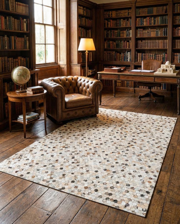 Detail image of 5' 4 x 7' 9 Cowhide Stocks Rug