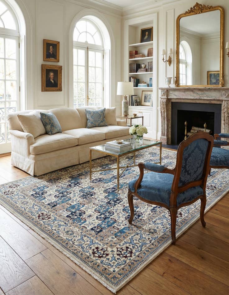 Detail image of 6' 7 x 9' 10  Hand Knotted Nain Rug