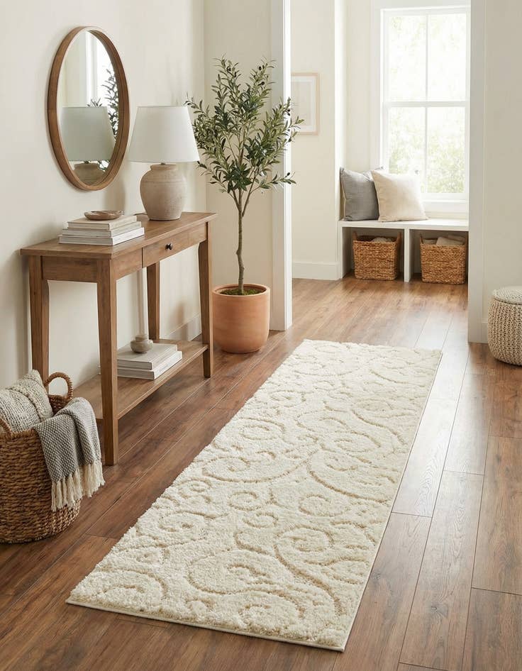 Detail image of  2' 7 x 10' Botanical Shag Runner Rug