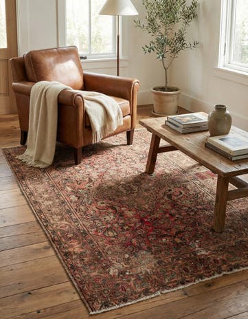 4' 2 x 6' 10 Hand Knotted Ultra Vintage Persian Wool Rug