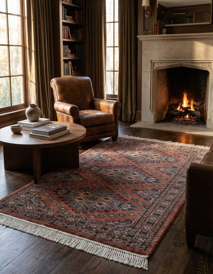 Detail image of 3' 2 x 5' 5  Hand Knotted Bokhara Wool Rug