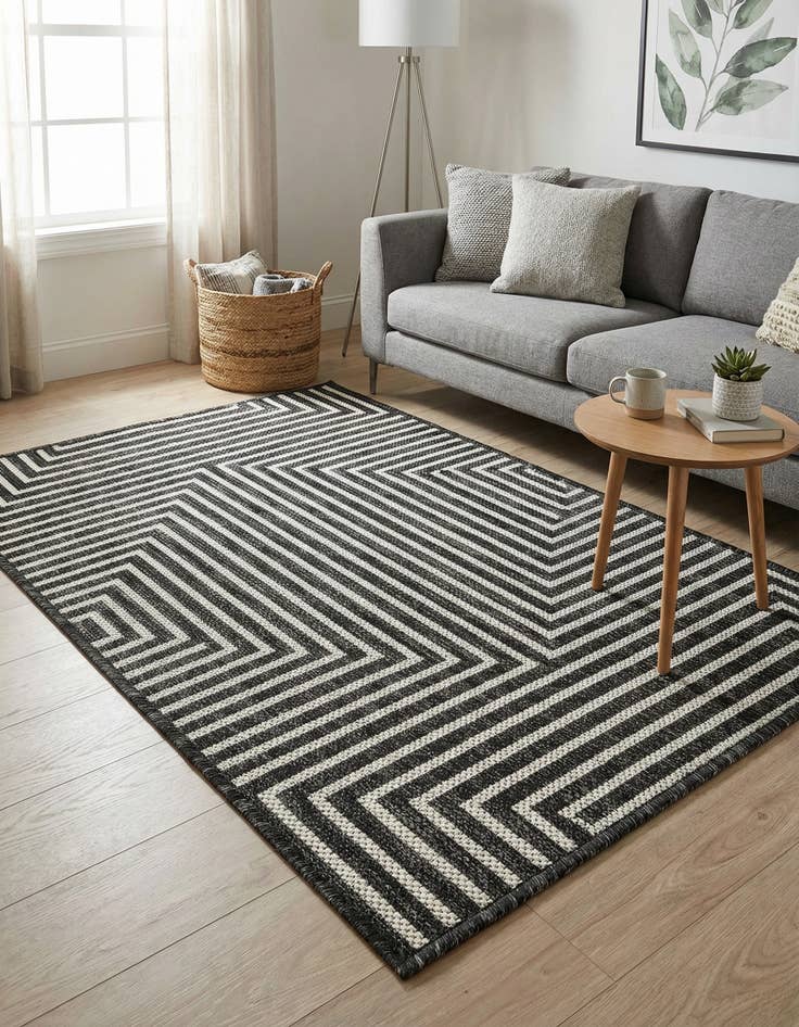 Detail image of  2' x 3'  Washable Modern Indoor / Outdoor Rug