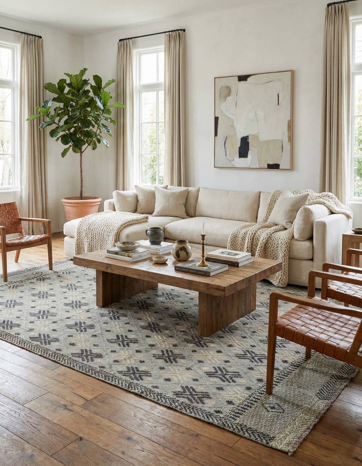 Detail image of  8' 8 x 12'  Hand Knotted Darya Wool Rug