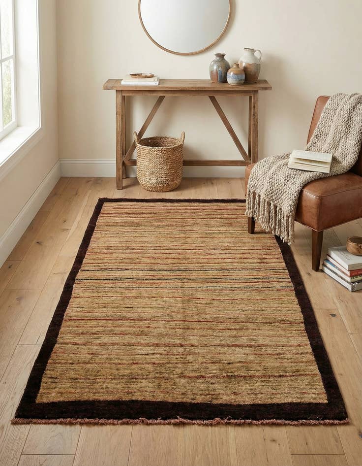 Detail image of  3' 3 x 4' 10  Hand Knotted Modern Ziegler Rug