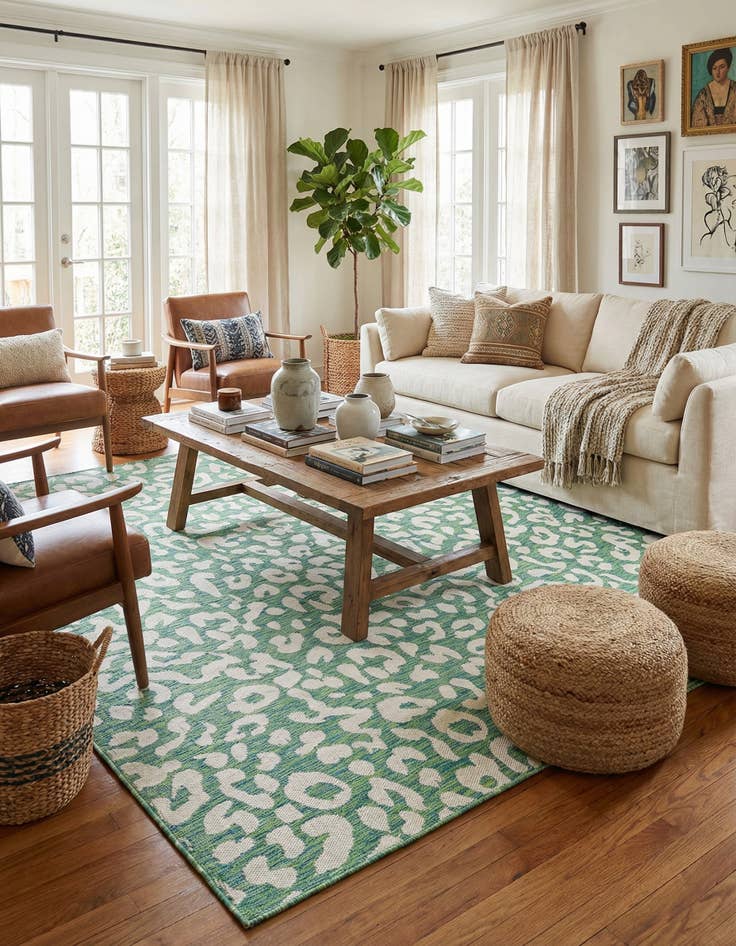 Detail image of 10' x 10'  Washable Safari Indoor / Outdoor Square Rug