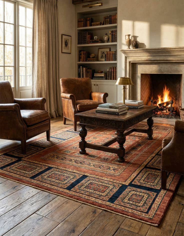 Detail image of 4' 11 x 7' 3 Luribaft Wool Rug