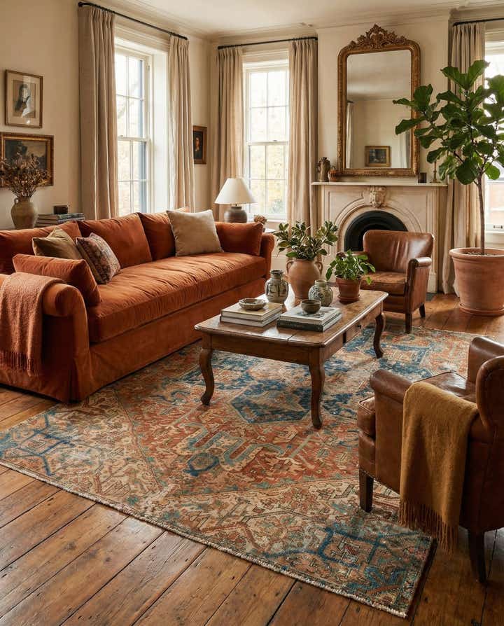 6' 2 x 7' 3 Hand Knotted Ultra Vintage Persian Wool Rug