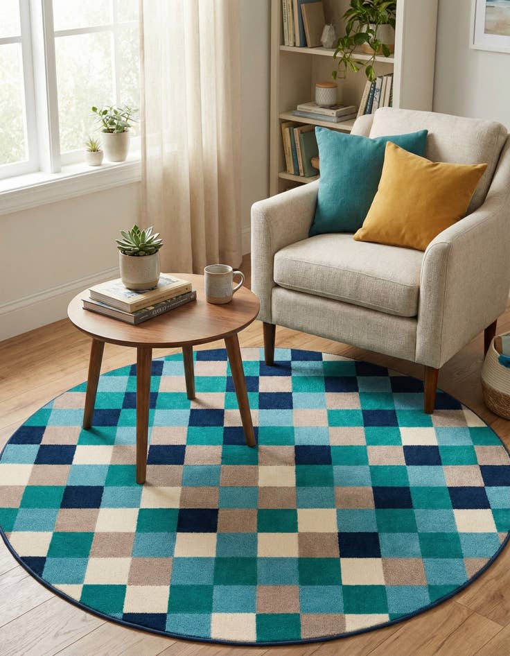 Detail image of 5' 3 x 5' 3 Azalea Round Rug