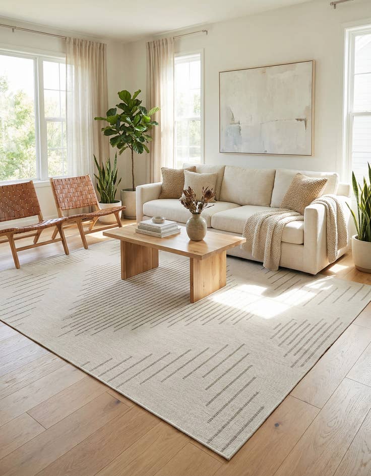 Detail image of  7' 10 x 10'  Washable Modern Indoor / Outdoor Rug