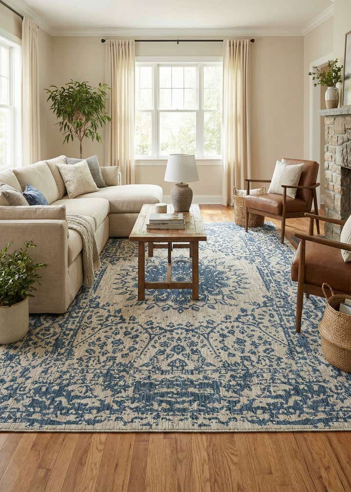 10' x 14' Easy-Clean Traditional Indoor / Outdoor Rug