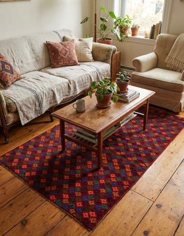 4' 2 x 6' 4 Hand Knotted Balouch Wool Rug