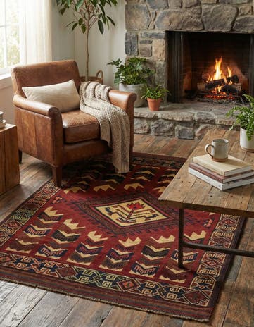 3' x 4' 7 Hand Knotted Sumak Wool Rug