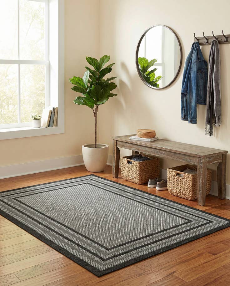 Detail image of 4' x 6' Easy-Clean Border Indoor / Outdoor Rug