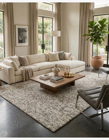 Salt and Pepper Hand Woven Haka Deluxe Shag Rug