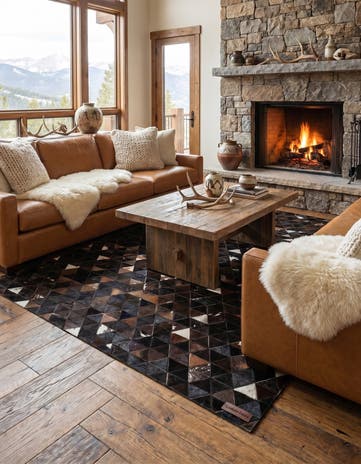 5' 1 x 8' Cowhide Stocks Rug
