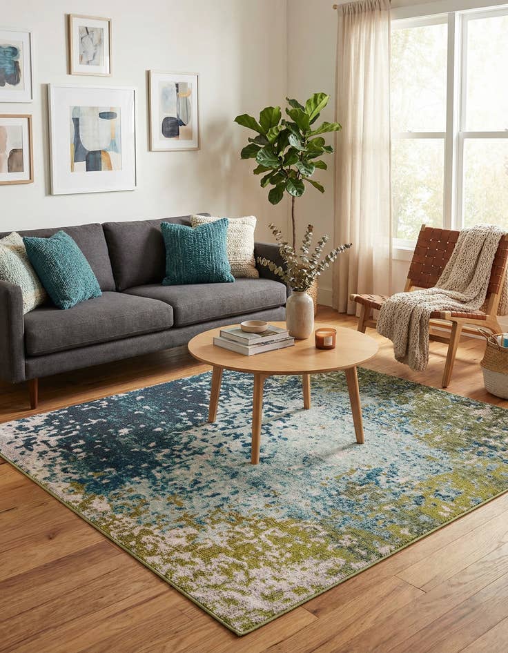 Detail image of 4' x 4'  Washable Casablanca Square Rug