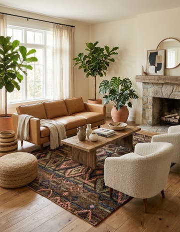 6' 9 x 9' 9 Hand Knotted Moroccan Wool Rug