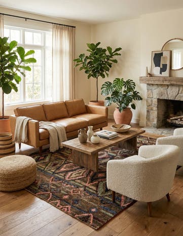 6' 9 x 9' 9 Hand Knotted Moroccan Wool Rug