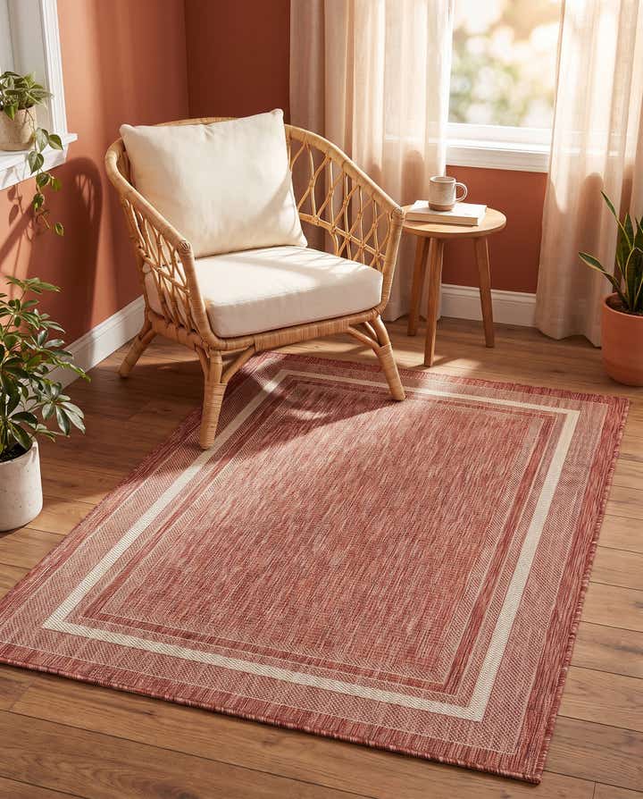 4' x 6' Easy-Clean Border Indoor / Outdoor Rug