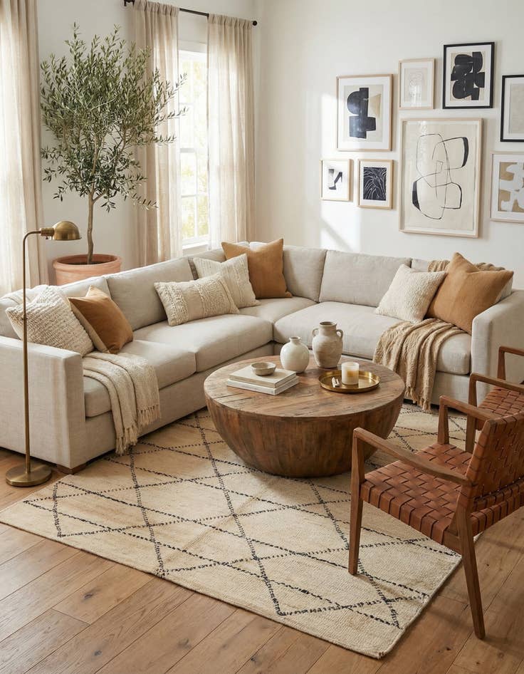 Detail image of 5' 6 x 8' Hand Knotted Moroccan Wool Rug