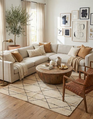 5' 6 x 8' Hand Knotted Moroccan Wool Rug