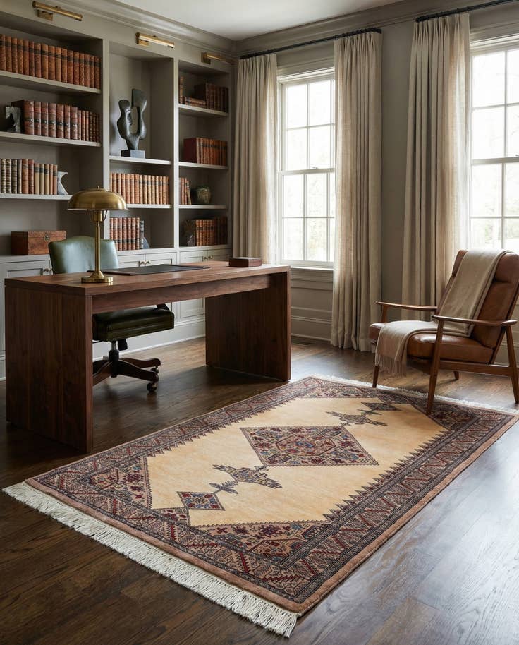 Detail image of 4' 3 x 5' 11 Hand Knotted Bokhara Wool Rug