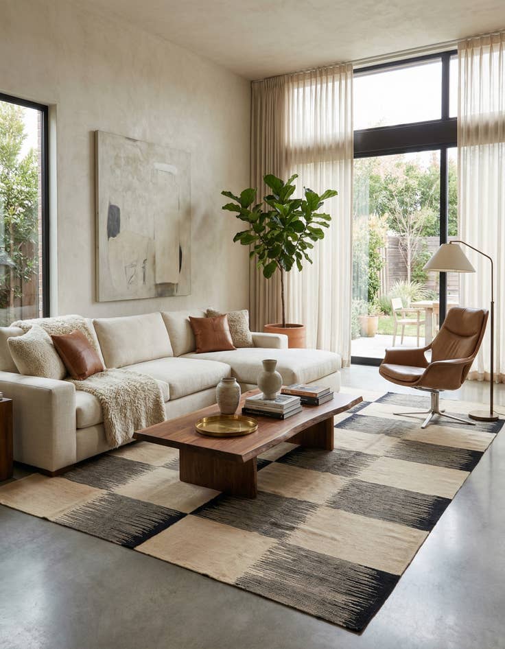 Detail image of  8' 4 x 9' 7  Hand Woven Kilim Modern Wool Rug