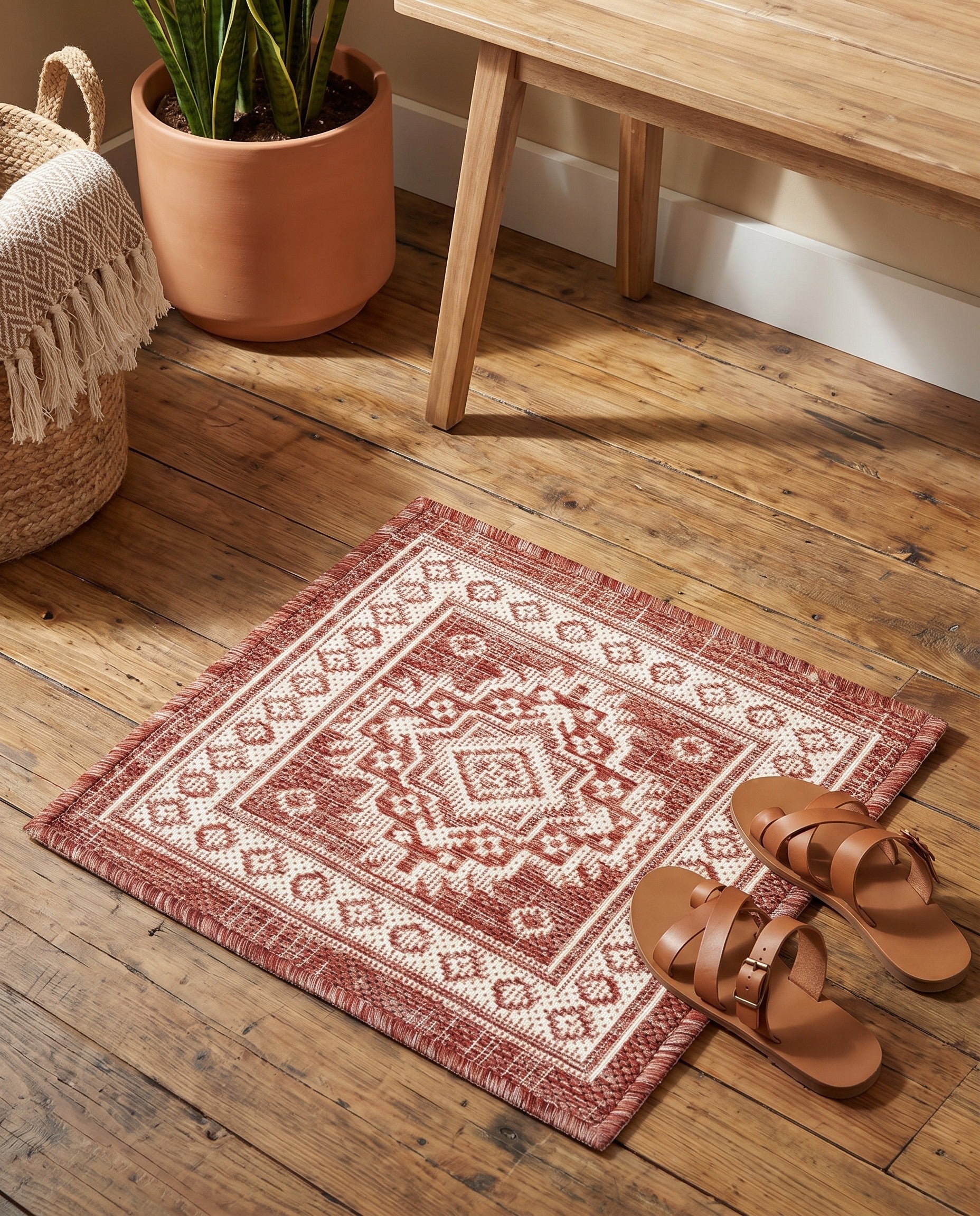 1' 4 x 1' 4 Easy-Clean Aztec Indoor / Outdoor Sample Rug